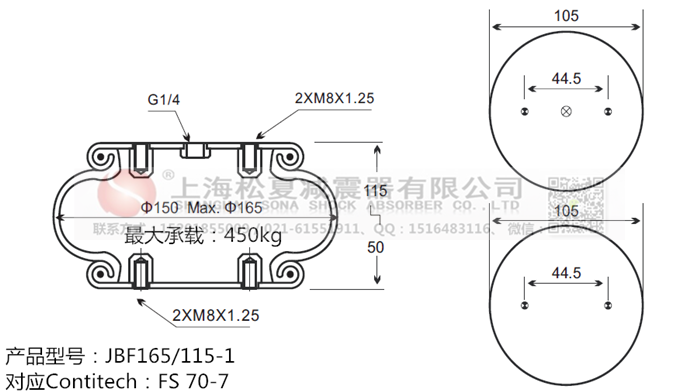 JBF165/115-1橡膠<a href='http://m.shuangyunholdings.com/' target='_blank'><u>空氣彈簧</u></a>