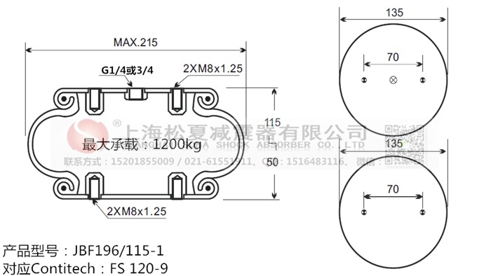 JBF196/115-1橡膠<a href='http://m.shuangyunholdings.com/' target='_blank'><u>空氣彈簧</u></a>