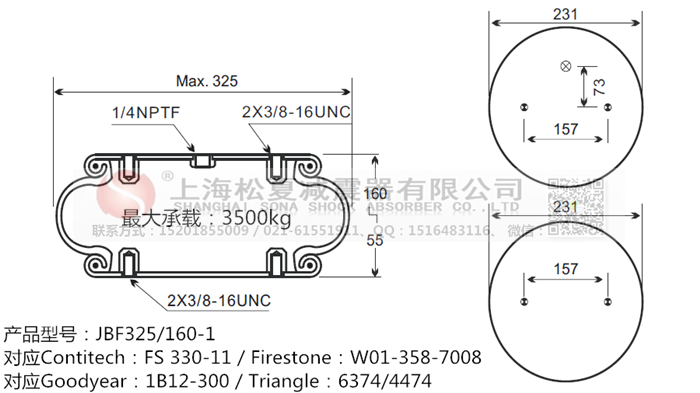 JBF325/160-1橡膠<a href='http://m.shuangyunholdings.com/' target='_blank'><u>空氣彈簧</u></a>