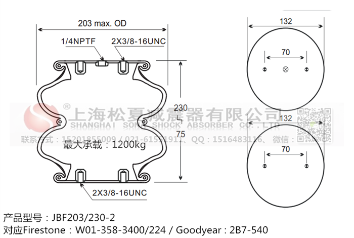 JBF203/230-2橡膠<a href='http://m.shuangyunholdings.com/' target='_blank'><u>空氣彈簧</u></a>