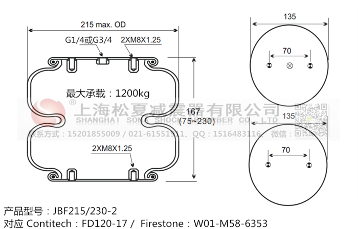 JBF215/230-2橡膠<a href='http://m.shuangyunholdings.com/' target='_blank'><u>空氣彈簧</u></a>