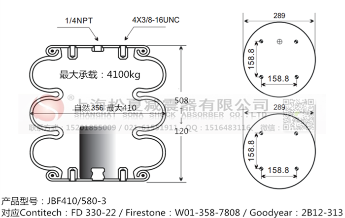 JBF410/580-3橡膠<a href='http://m.shuangyunholdings.com/' target='_blank'><u>空氣彈簧</u></a>